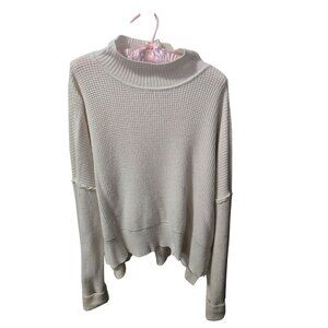 Cyrus Cream Oversized Pullover Sweater, Size XL